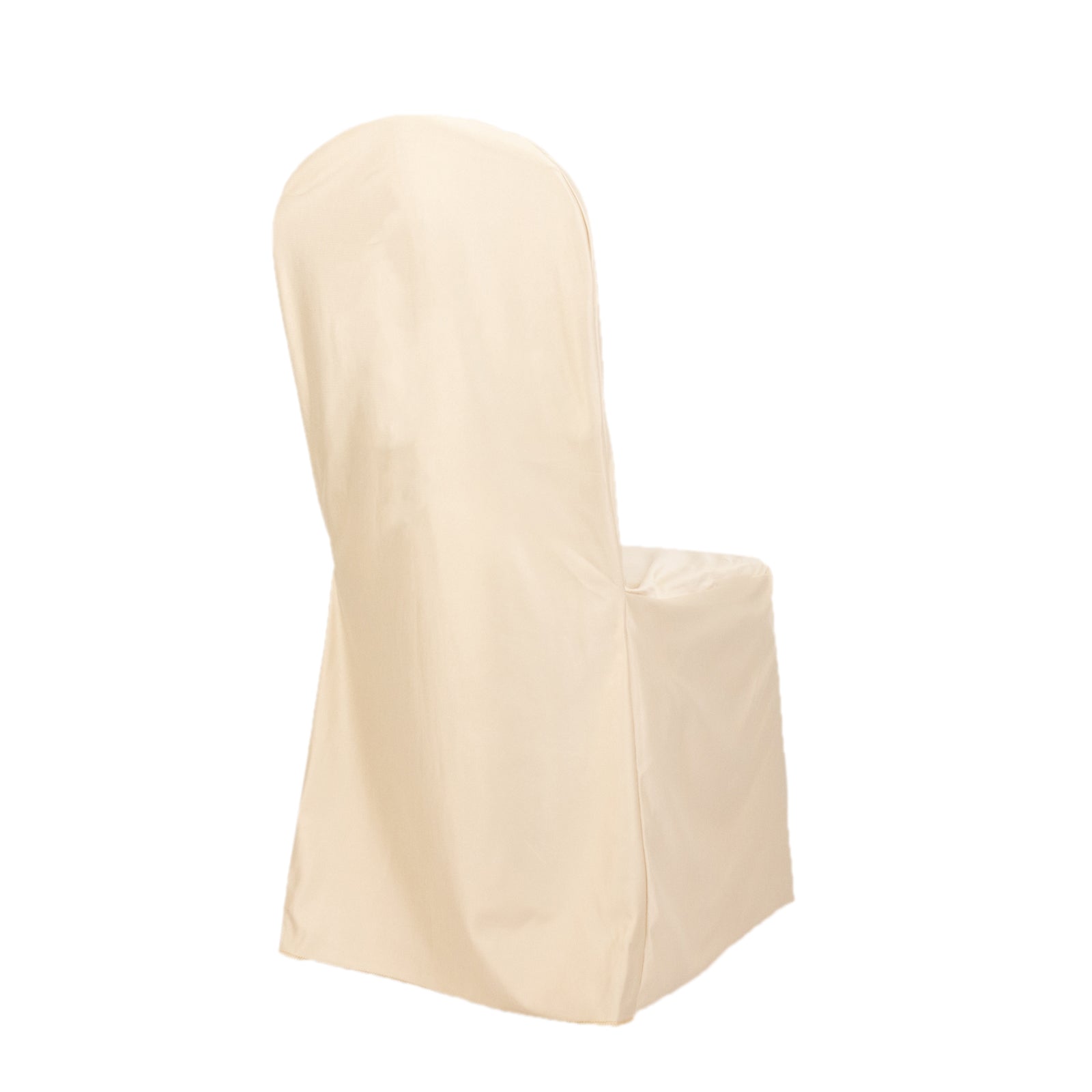 Scuba Stretch Chair Cover Beige for Banquet Chairs Slim Fit Design - Wrinkle Free and Durable Slipcover - Bell Racket Store