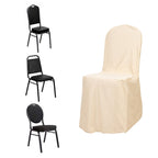 Scuba Stretch Chair Cover Beige for Banquet Chairs Slim Fit Design - Wrinkle Free and Durable Slipcover - Bell Racket Store