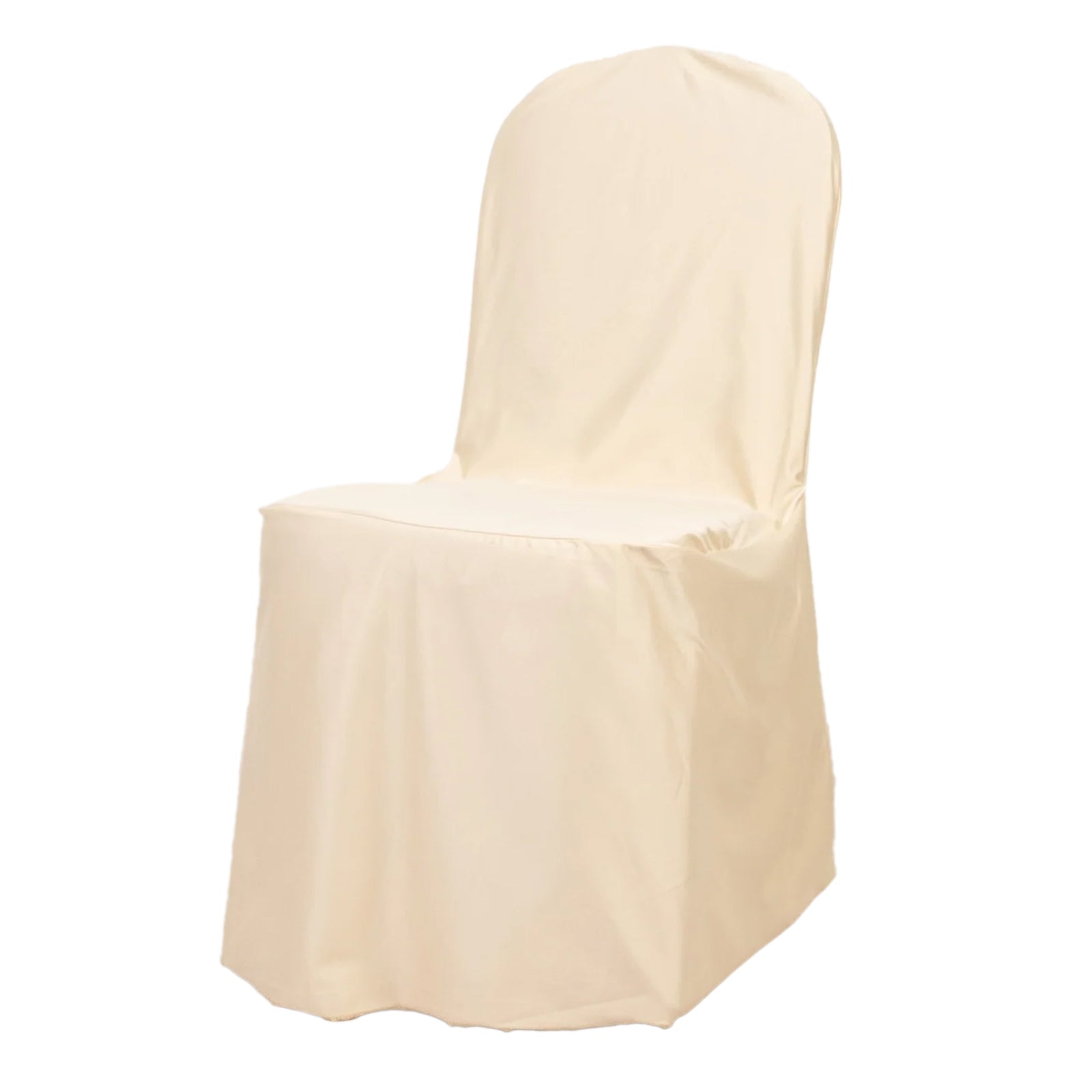 Scuba Stretch Chair Cover Beige for Banquet Chairs Slim Fit Design - Wrinkle Free and Durable Slipcover - Bell Racket Store