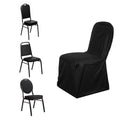 Scuba Stretch Chair Cover Black for Banquet Chairs Slim Fit Design - Wrinkle Free and Durable Slipcover