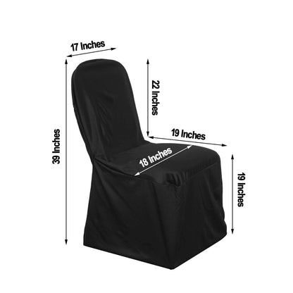 Scuba Stretch Chair Cover Black for Banquet Chairs Slim Fit Design - Wrinkle Free and Durable Slipcover - NestOCart