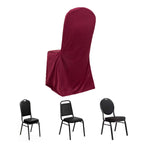 Scuba Stretch Chair Cover Burgundy for Banquet Chairs Slim Fit Design - Wrinkle Free and Durable Slipcover - Bell Racket Store