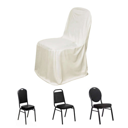 Scuba Stretch Chair Cover Ivory for Banquet Chairs Slim Fit Design - Wrinkle Free and Durable Slipcover - NestOCart