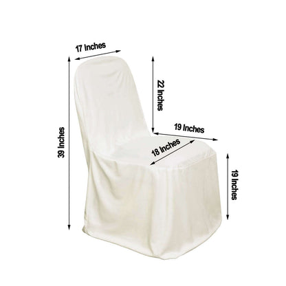 Scuba Stretch Chair Cover Ivory for Banquet Chairs Slim Fit Design - Wrinkle Free and Durable Slipcover - NestOCart