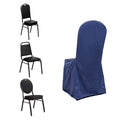 Scuba Stretch Chair Cover Navy Blue for Banquet Chairs Slim Fit Design - Wrinkle Free and Durable Slipcover - Bell Racket Store