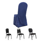 Scuba Stretch Chair Cover Navy Blue for Banquet Chairs Slim Fit Design - Wrinkle Free and Durable Slipcover - Bell Racket Store