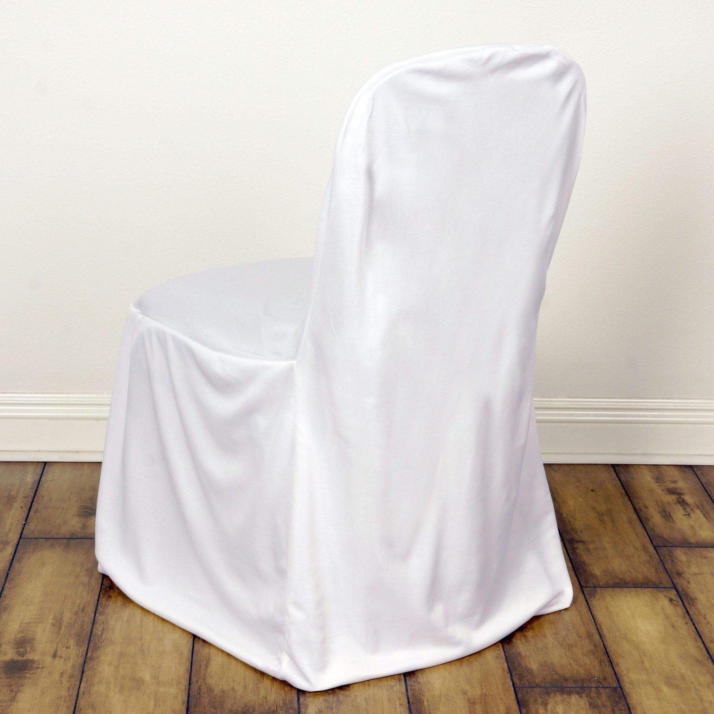 Scuba Stretch Chair Cover White for Banquet Chairs Slim Fit Design - Wrinkle Free and Durable Slipcover for Hotels, Parties & Ceremonies - NestOCart