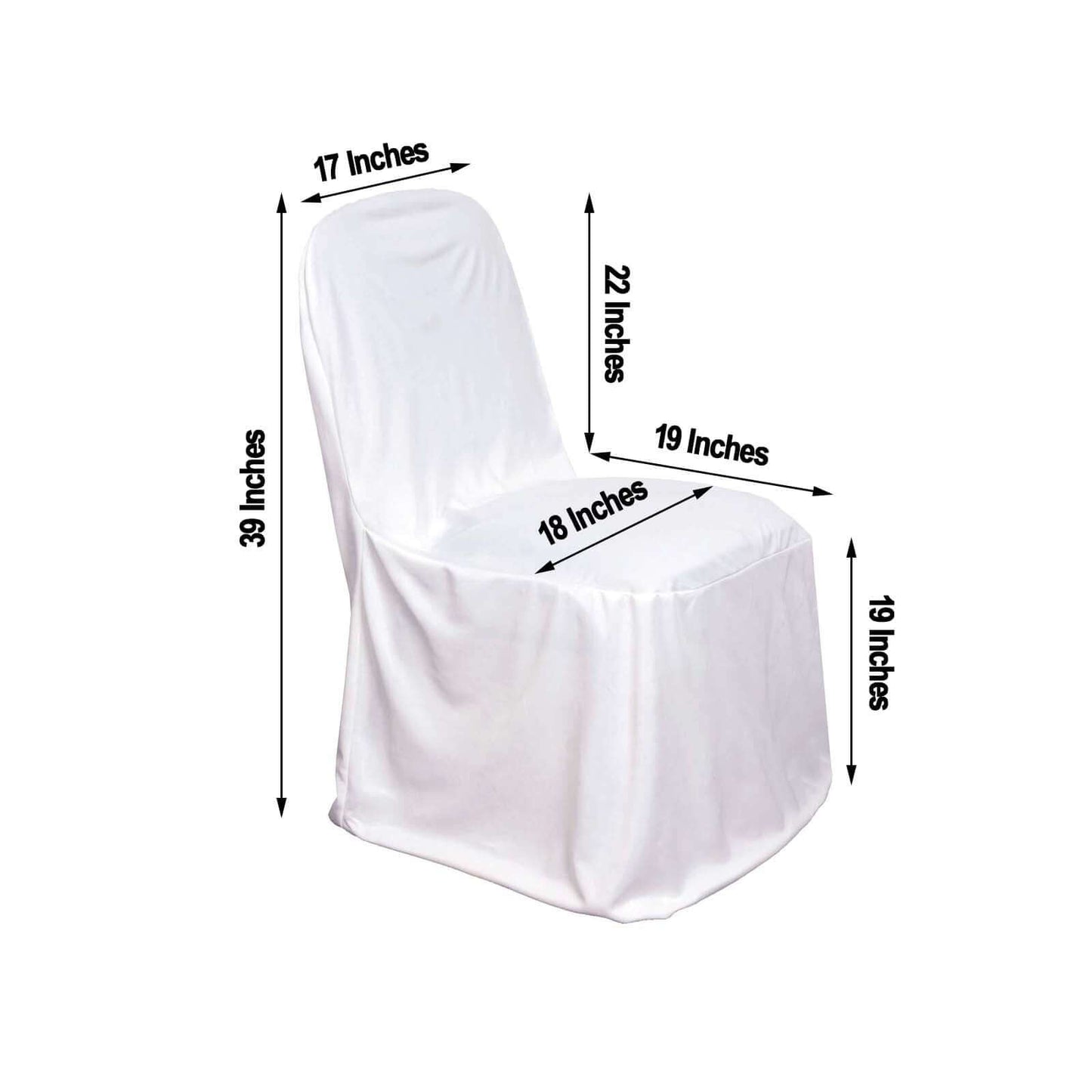 Scuba Stretch Chair Cover White for Banquet Chairs Slim Fit Design - Wrinkle Free and Durable Slipcover for Hotels, Parties & Ceremonies - NestOCart
