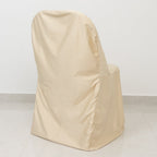 Scuba Stretch Folding Chair Cover Beige - Wrinkle Free & Durable Slipcover - Bell Racket Store