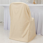 Scuba Stretch Folding Chair Cover Beige - Wrinkle Free & Durable Slipcover - Bell Racket Store