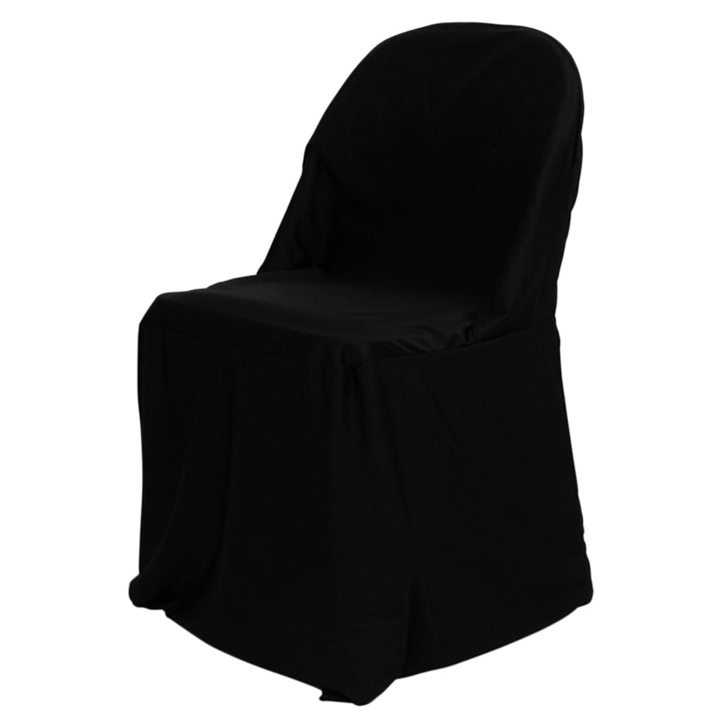Scuba Stretch Folding Chair Cover Black - Wrinkle Free & Durable Slipcover - Bell Racket Store