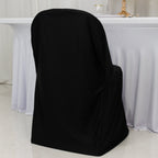 Scuba Stretch Folding Chair Cover Black - Wrinkle Free & Durable Slipcover - Bell Racket Store