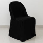 Scuba Stretch Folding Chair Cover Black - Wrinkle Free & Durable Slipcover - Bell Racket Store