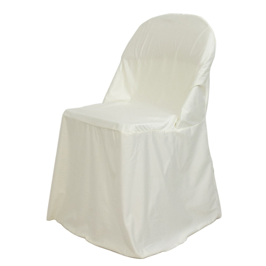 Scuba Stretch Folding Chair Cover Ivory - Wrinkle Free & Durable Slipcover - Bell Racket Store