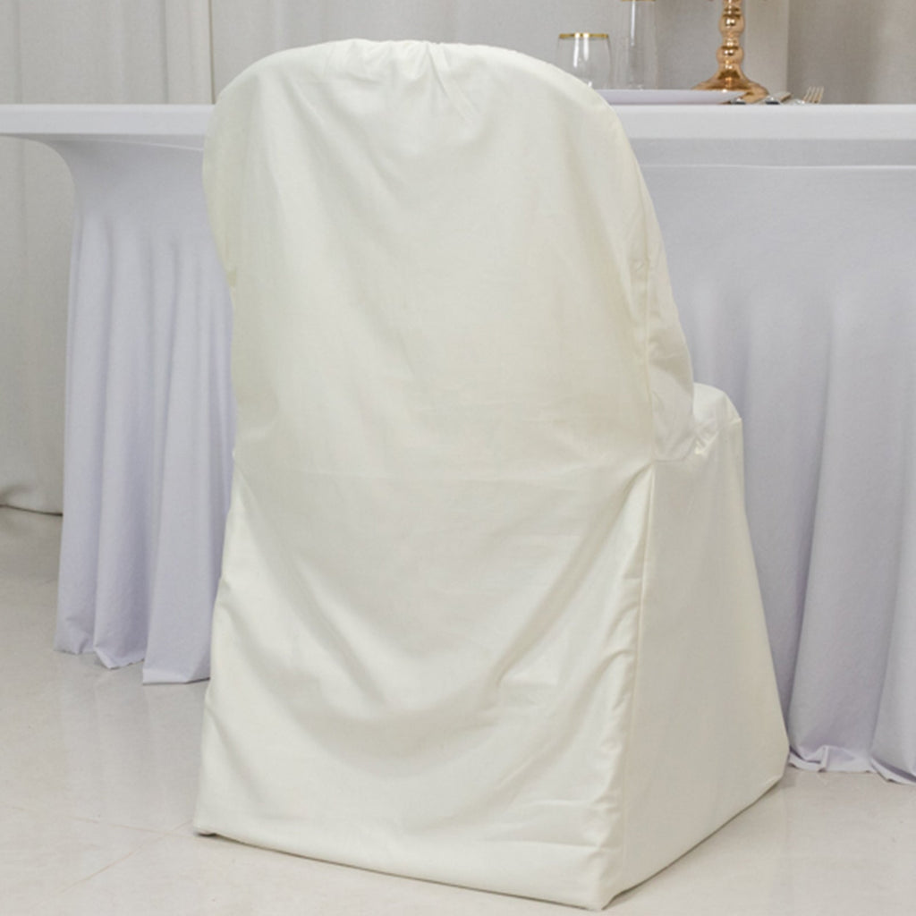 Scuba Stretch Folding Chair Cover Ivory - Wrinkle Free & Durable Slipcover - Bell Racket Store
