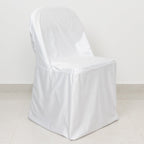Scuba Stretch Folding Chair Cover White - Wrinkle Free & Durable Slipcover - Bell Racket Store