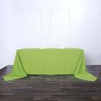 Polyester 90"x156" Rectangle Tablecloth Apple Green - Seamless Wrinkle-Resistant Table Cover
