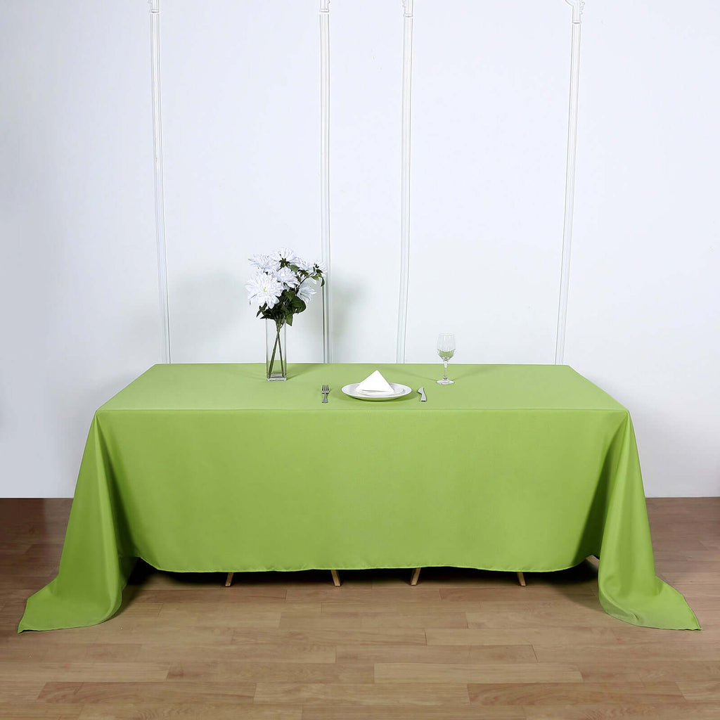 Polyester 90"x132" Rectangle Tablecloth Apple Green - Seamless Wrinkle-Resistant Table Cover
