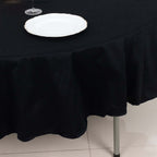 100% Cotton 90" Round Tablecloth Black Linen - Soft & Breathable Table Cover