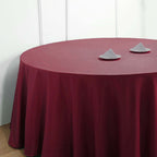 Polyester 132" Round Tablecloth Burgundy - Seamless Chic Design Table Cover