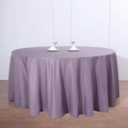Polyester 132" Round Tablecloth Violet Amethyst - Seamless Chic Table Cover
