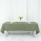 Polyester 60"x102" Rectangle Tablecloth Dusty Sage Green - Durable and Stylish Table Cover