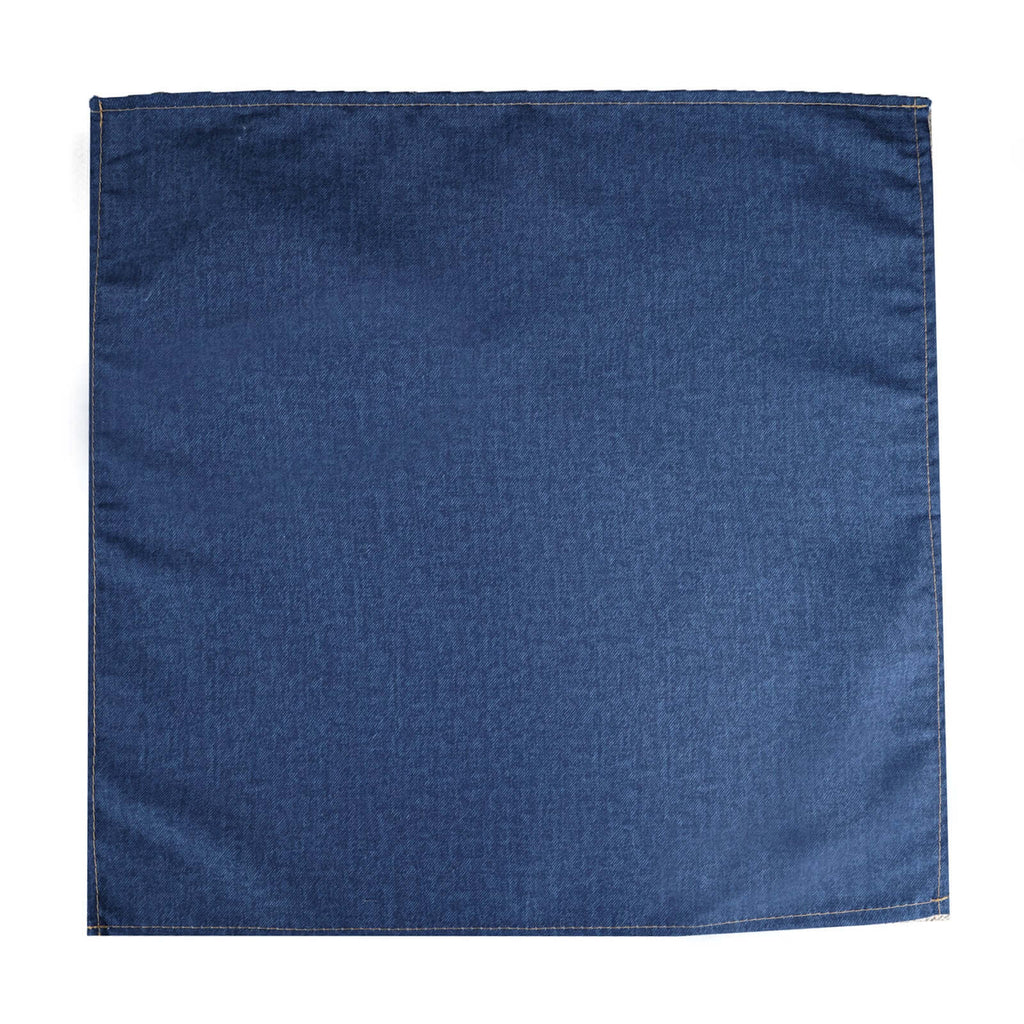 5 Pack Polyester 17"x17" Napkins Dark Denim Blue in Faux Denim Style Dinner Napkins for Casual Gatherings & Themed Events