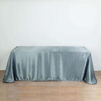 Satin Rectangular 90"x132" Tablecloth Dusty Blue - Seamless Table Cover