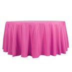 Polyester 132" Round Tablecloth Fuchsia - Seamless Chic Table Cover