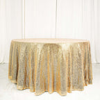 Sequin 120" Round Tablecloth Champagne - Seamless Glittering Table Cover