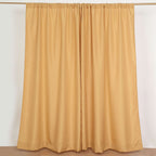 2 Pack Gold Polyester Event Curtain Drapes, 10ftx8ft Backdrop Event Panels With Rod Pockets 130 GSM