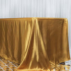 Satin Rectangular 90"x156" Tablecloth Gold - Seamless Stylish Table Cover for Wedding & Event Decoration