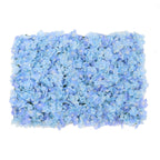 11 Sq ft. Light Blue UV Protected Hydrangea Flower Wall Mat Backdrop - 4 Artificial Panels