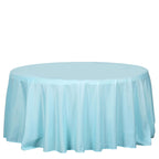 Polyester 120" Round Tablecloth Light Blue - Seamless Wrinkle-Resistant Table Cover