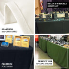 Fitted Polyester 96"x30" Rectangle Tablecloth Navy Blue - Durable and Easy to Maintain Table Cover