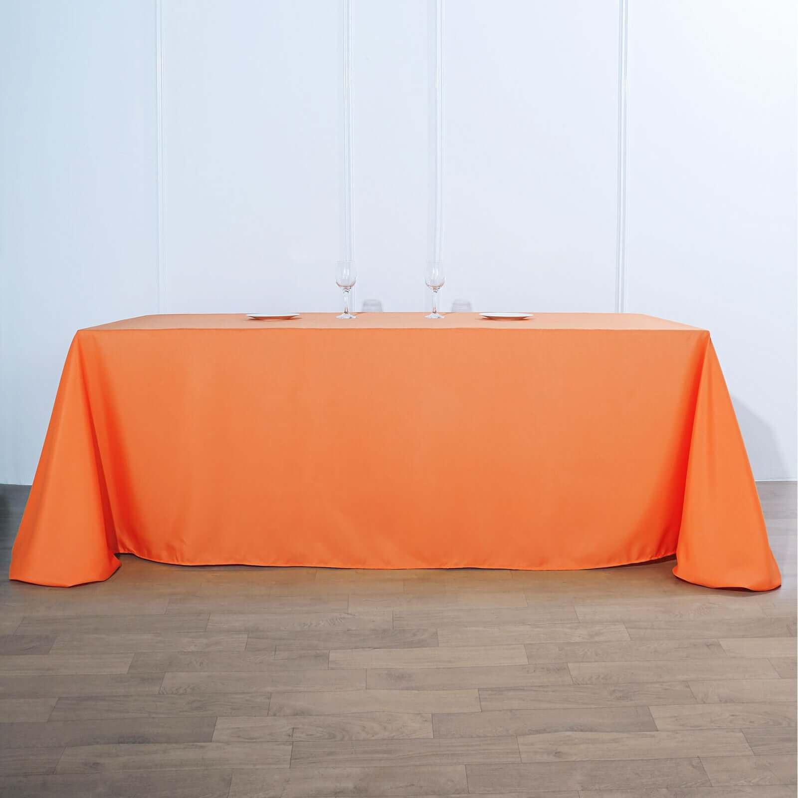 Polyester 90"x156" Rectangle Tablecloth Orange - Seamless Wrinkle-Resistant Table Cover