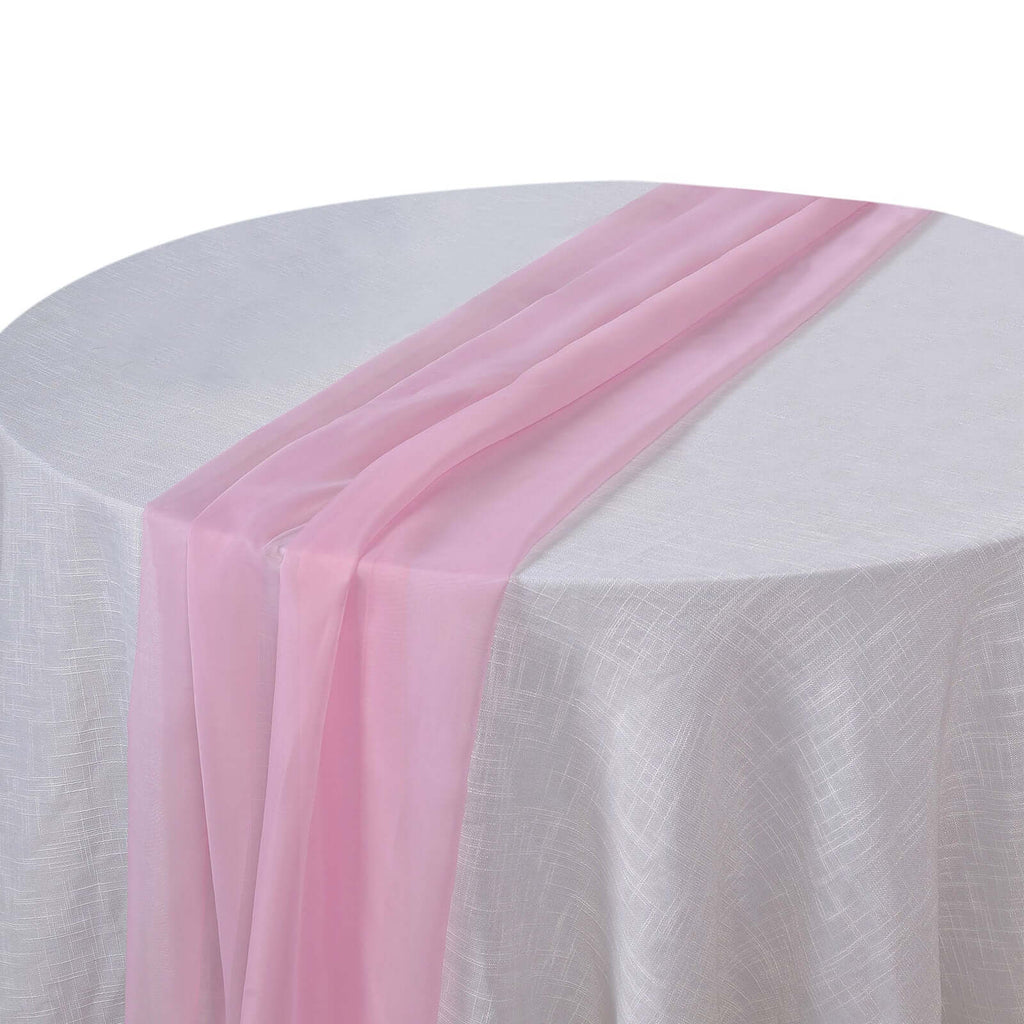Chiffon 6ft Table Runner Pink - Flowy & Lightweight Table Decor