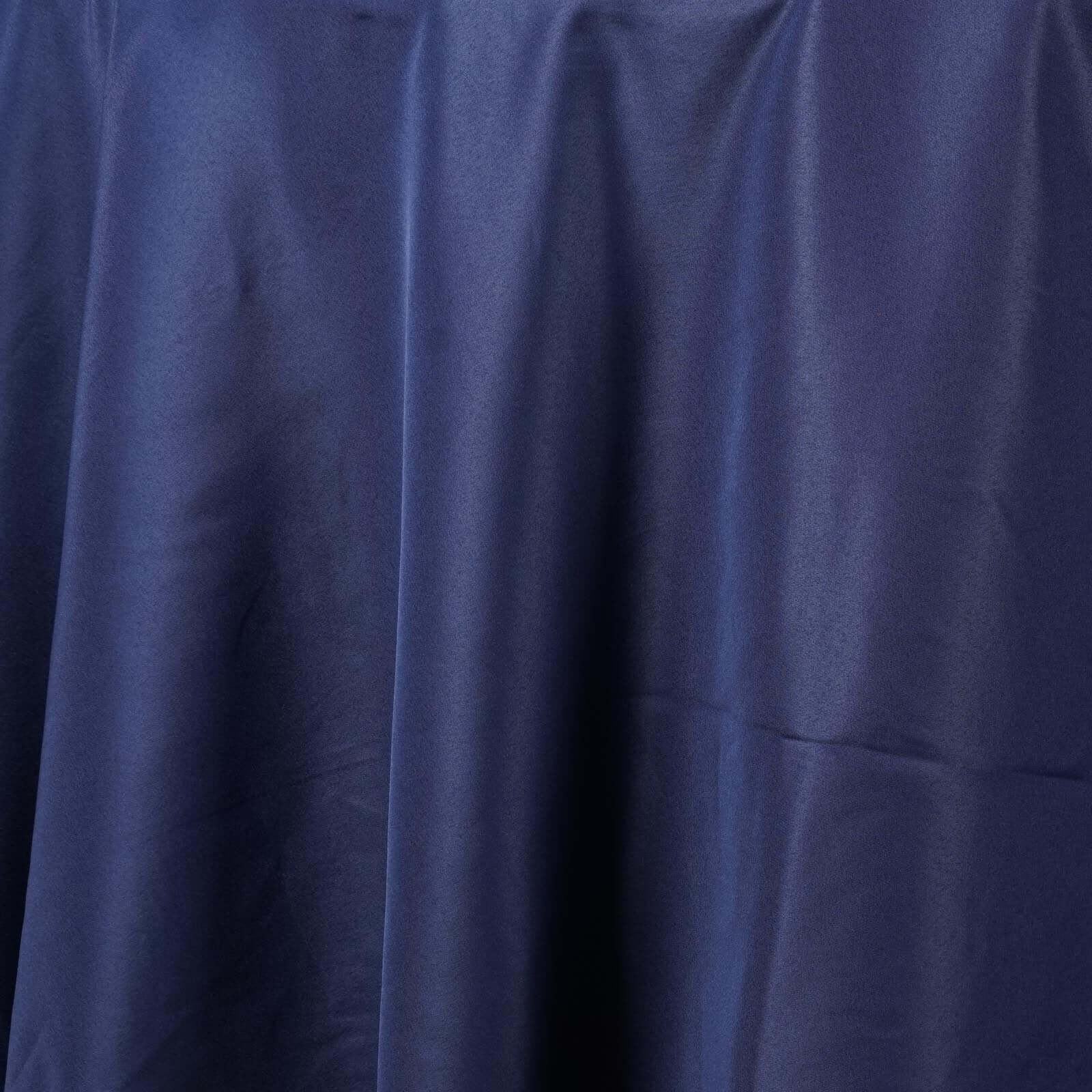 Polyester 120" Round Tablecloth Navy Blue - Seamless Wrinkle-Resistant Table Cover