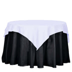 Polyester 54"x54" Table Overlay Square Tablecloth White - Wrinkle-Resistant & Durable Table Cover for Events