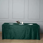 Premium Velvet 90"x156" Rectangle Tablecloth Hunter Emerald Green - Reusable Soft & Seamless Table Cover