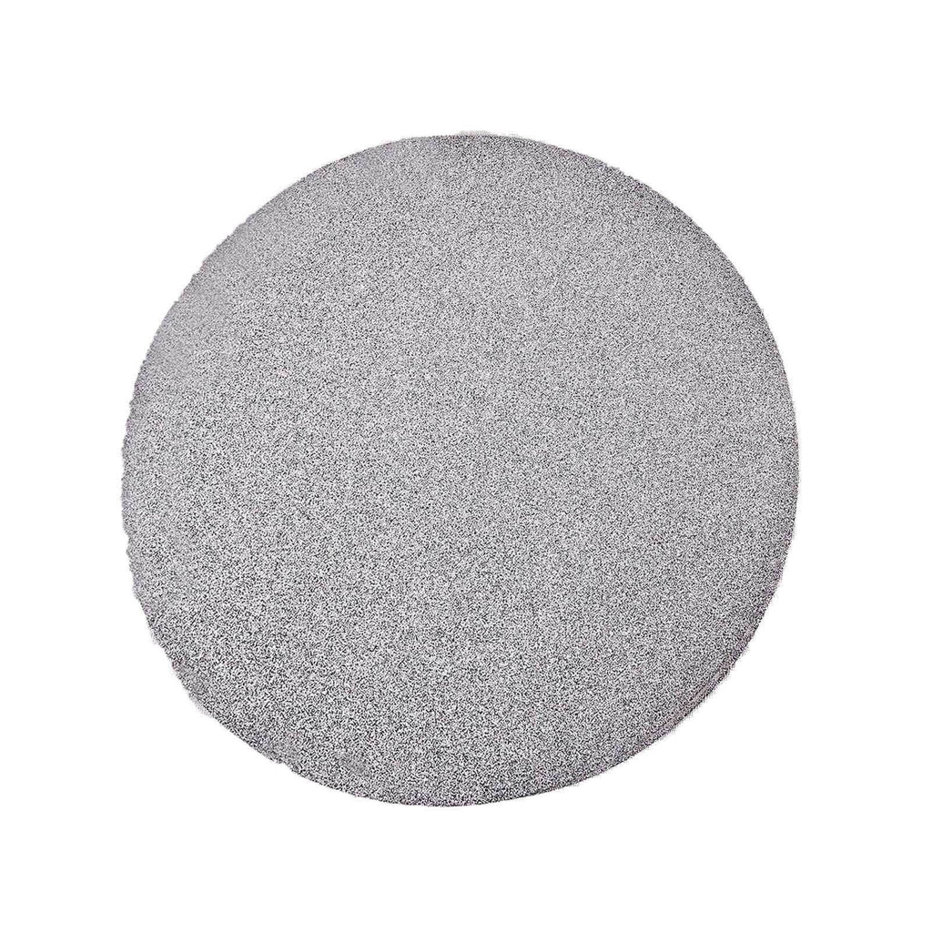 6-Pack Placemats Glitter Design Silver Sparkle Round - Non-Slip Decorative Dining Table Mats 13"