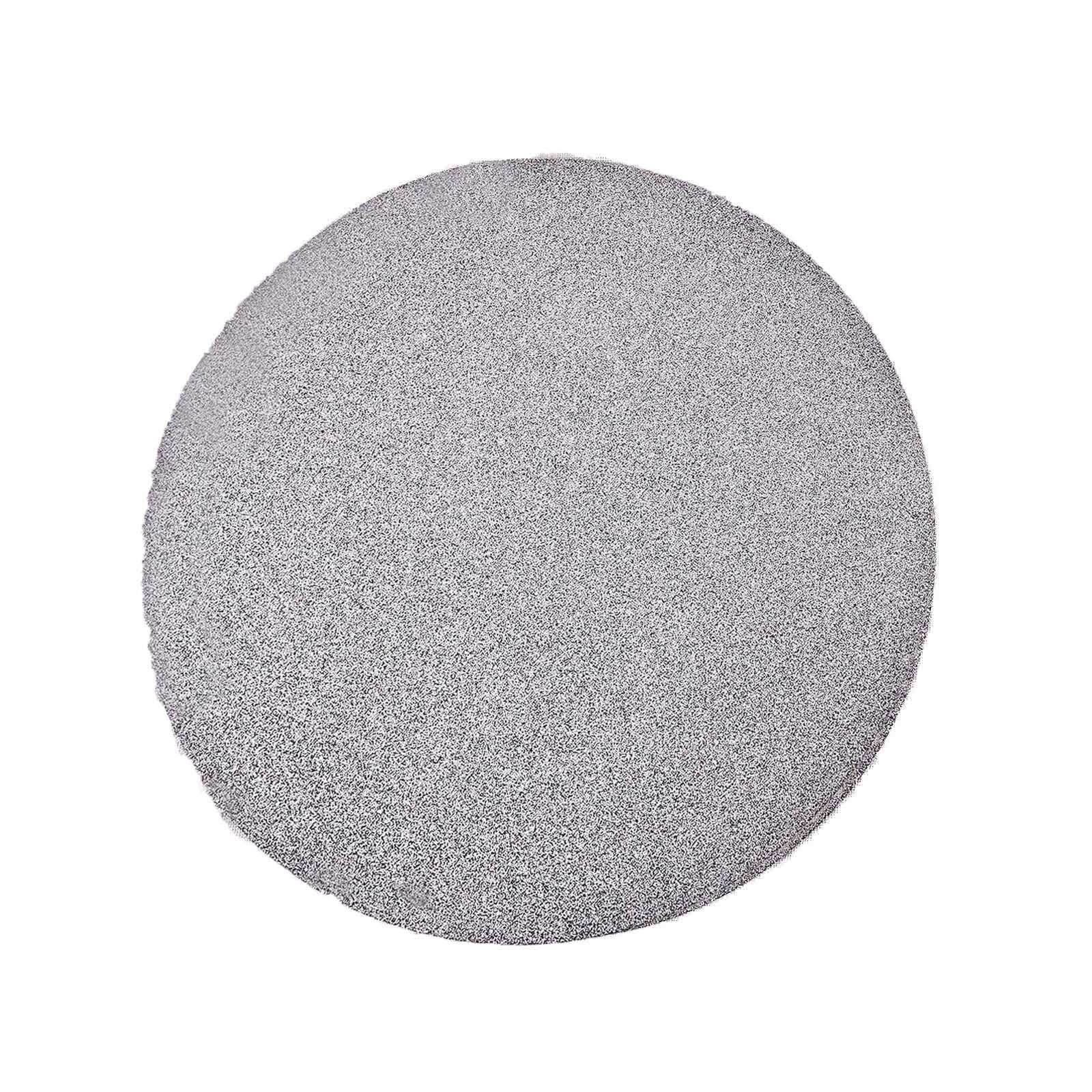6-Pack Placemats Glitter Design Silver Sparkle Round - Non-Slip Decorative Dining Table Mats 13"