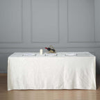 Premium Velvet 90"x156" Rectangle Tablecloth Ivory - Reusable Soft & Seamless Table Cover