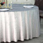 Premium Velvet 120" Round Tablecloth Silver - Reusable Soft & Seamless Table Cover