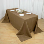 Polyester 90"x132" Rectangle Tablecloth Taupe - Seamless Wrinkle-Resistant Table Cover