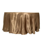 Satin 120" Round Tablecloth Taupe - Stylish Seamless Table Cover