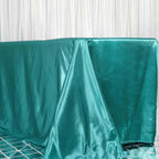 Satin Rectangular 90"x156" Tablecloth Turquoise - Seamless Table Cover