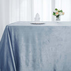 Premium Velvet 90"x132" Rectangle Tablecloth Dusty Blue - Reusable Soft & Seamless Table Cover