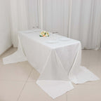 100% Cotton 90"x156" Rectangle Tablecloth White Linen - Seamless, Soft & Breathable Table Cover