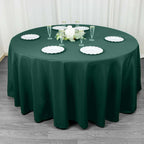 Premium Polyester 120" Round Tablecloth Hunter Emerald Green - Seamless 220GSM Wrinkle-Resistant Table Cover